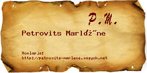 Petrovits Marléne névjegykártya